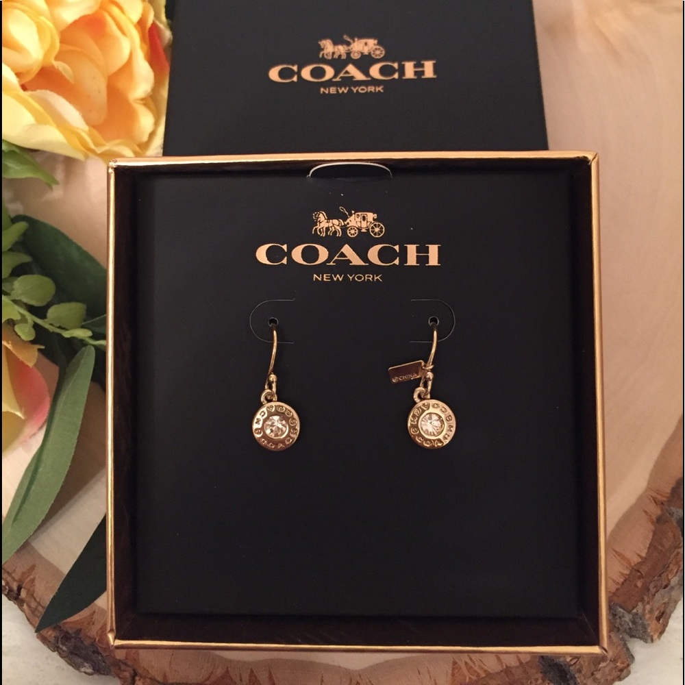 COACH Open Circle Stone Earrings on Wire ๐ - Picture 3 of 9
